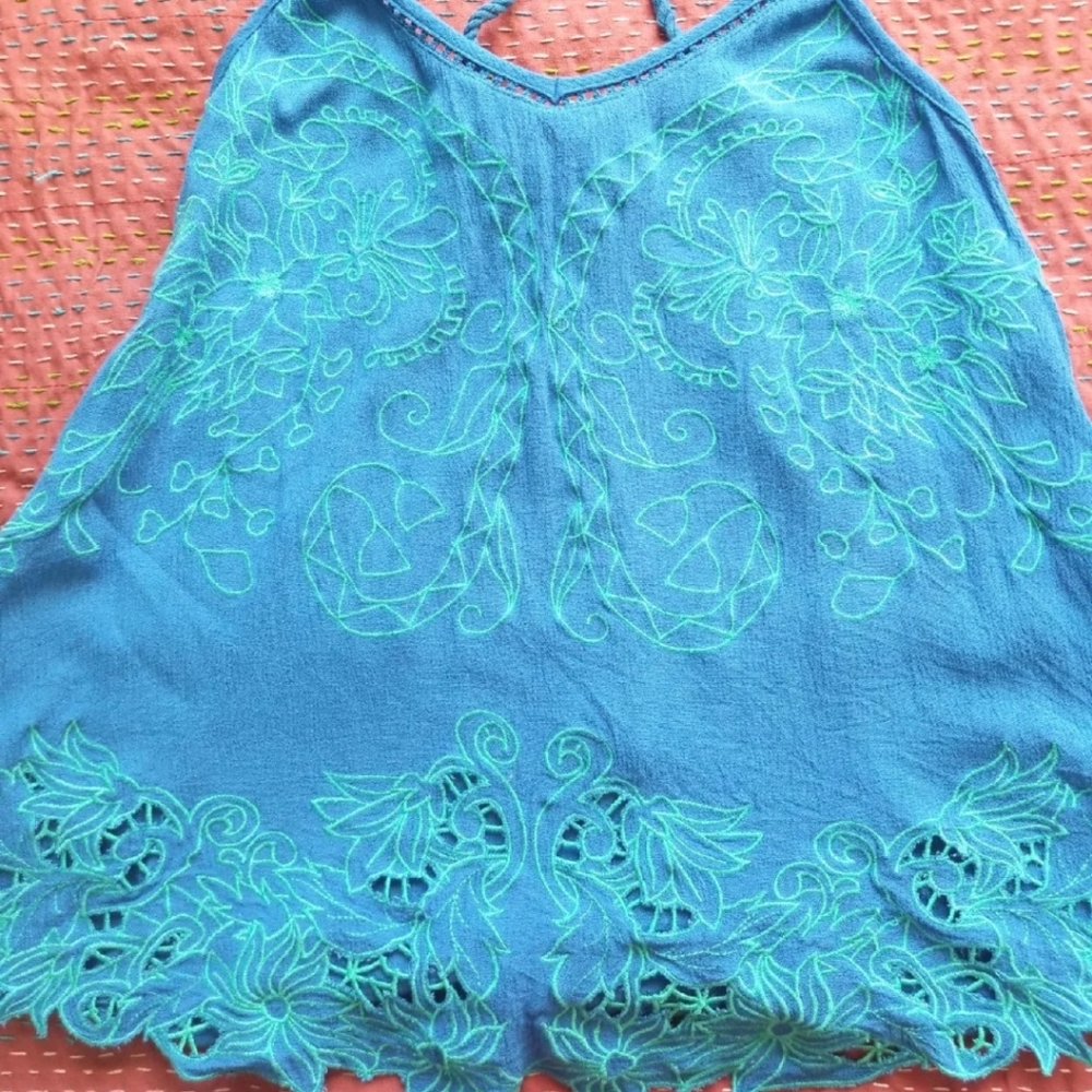 Blue cutout top